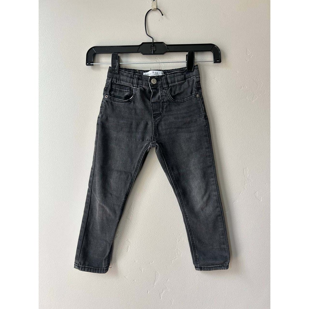 Zara Baby Washed Black Denim Jeans Slim 3T Y2K Skater Streetwear Casual Scandi